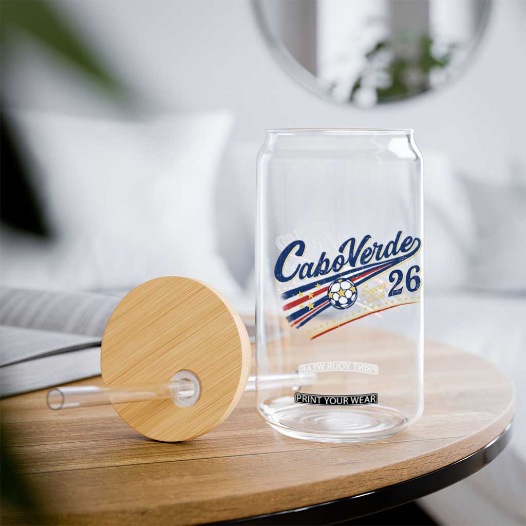 Cabo Verde Soccer Club 26 National Pride Glass Can Cape Verde Football Fans Retro Sporty Est. 2026 TS02 Print Your Wear