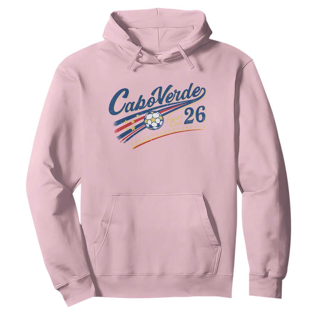 Cabo Verde Soccer Club 26 National Pride Hoodie Cape Verde Football Fans Retro Sporty Est. 2026 TS02 Light Pink Print Your Wear
