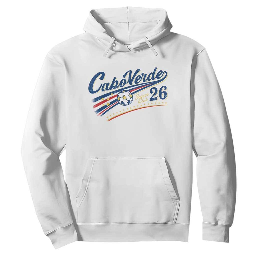 Cabo Verde Soccer Club 26 National Pride Hoodie Cape Verde Football Fans Retro Sporty Est. 2026 TS02 White Print Your Wear