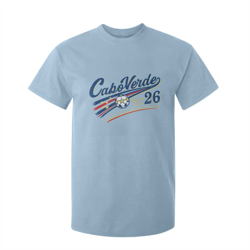 Cabo Verde Soccer Club 26 National Pride T Shirt For Kid Cape Verde Football Fans Retro Sporty Est. 2026 TS02 Light Blue Print Your Wear