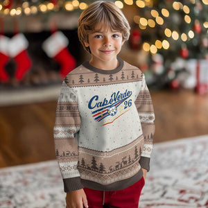 Cabo Verde Soccer Club 26 National Pride Ugly Christmas Sweater Cape Verde Football Fans Retro Sporty Est. 2026 TS02 Mocha Mousse Print Your Wear