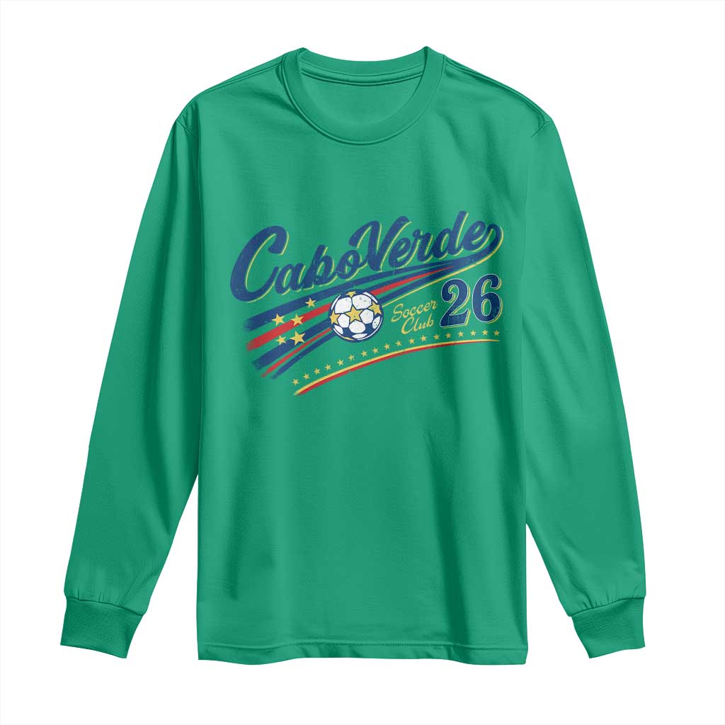 Cabo Verde Soccer Club 26 National Pride Long Sleeve Shirt Cape Verde Football Fans Retro Sporty Est. 2026 TS02 Irish Green Print Your Wear