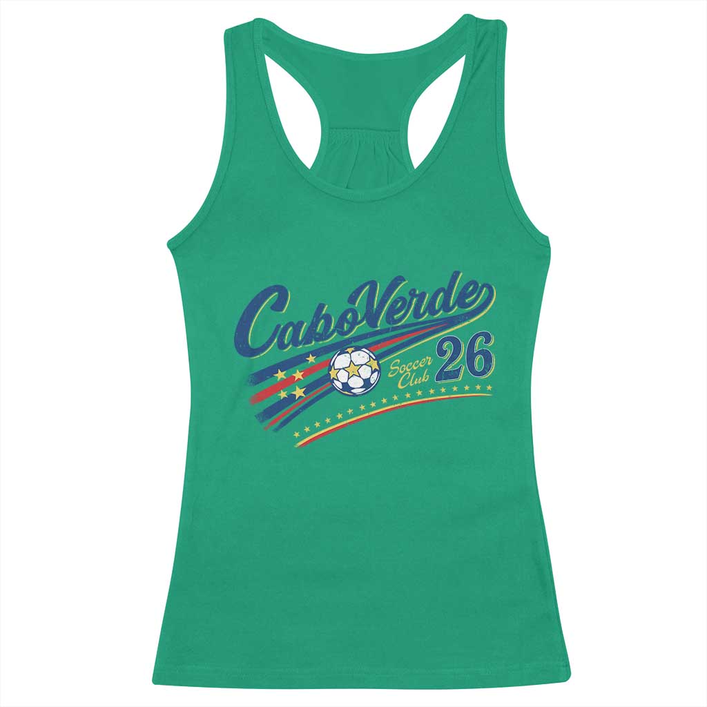 Cabo Verde Soccer Club 26 National Pride Racerback Tank Top Cape Verde Football Fans Retro Sporty Est. 2026 TS02 Irish Green Print Your Wear