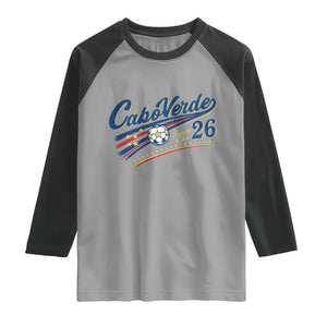 Cabo Verde Soccer Club 26 National Pride Raglan Shirt Cape Verde Football Fans Retro Sporty Est. 2026 TS02 Sport Gray Black Print Your Wear