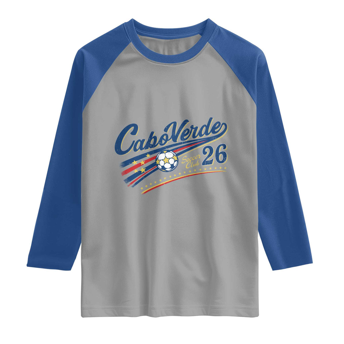 Cabo Verde Soccer Club 26 National Pride Raglan Shirt Cape Verde Football Fans Retro Sporty Est. 2026