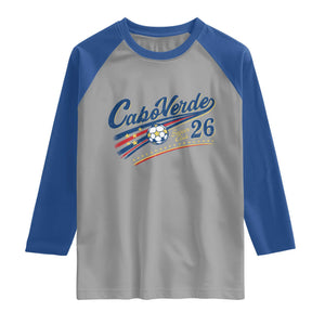 Cabo Verde Soccer Club 26 National Pride Raglan Shirt Cape Verde Football Fans Retro Sporty Est. 2026 TS02 Sport Gray Royal Print Your Wear