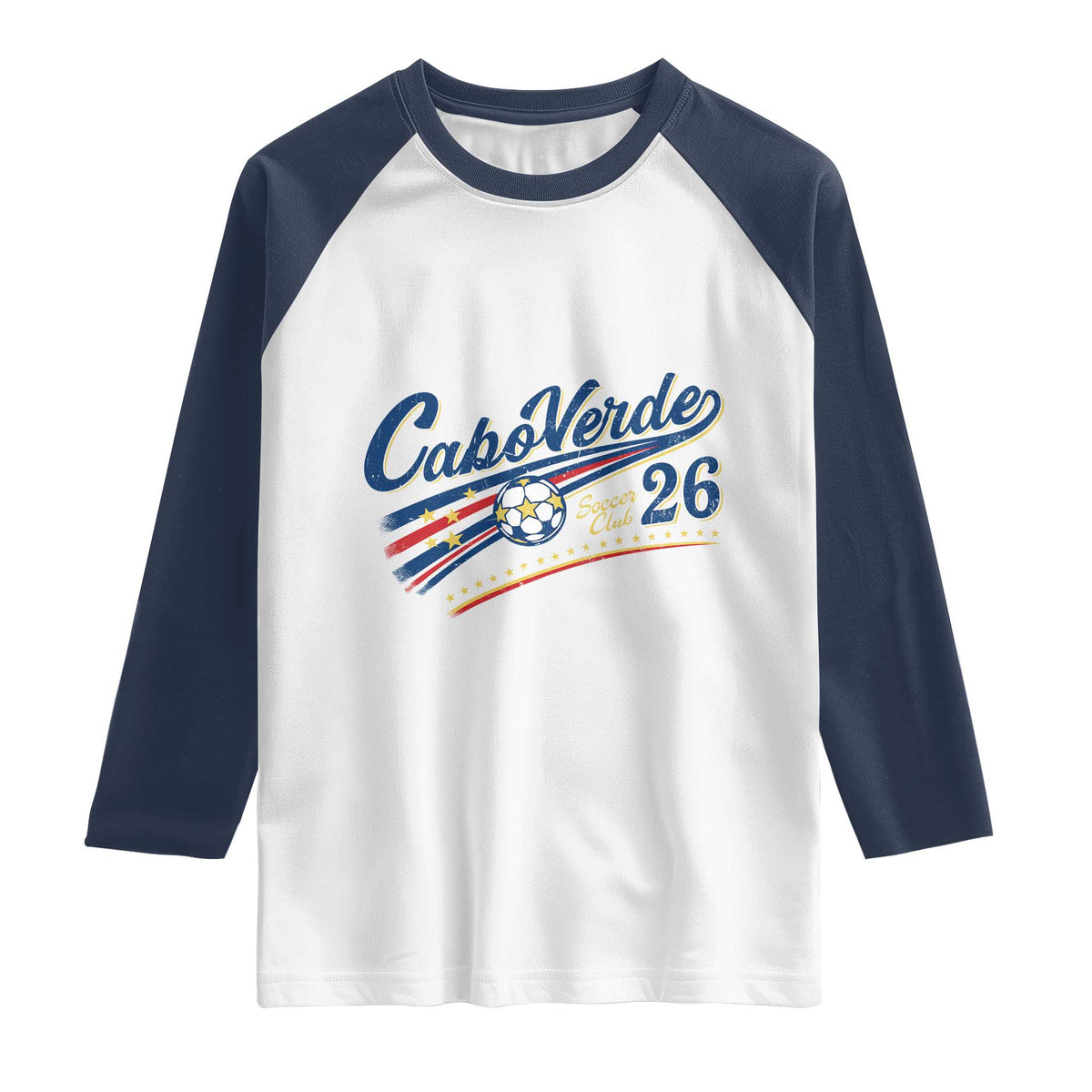 Cabo Verde Soccer Club 26 National Pride Raglan Shirt Cape Verde Football Fans Retro Sporty Est. 2026