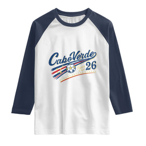 Cabo Verde Soccer Club 26 National Pride Raglan Shirt Cape Verde Football Fans Retro Sporty Est. 2026