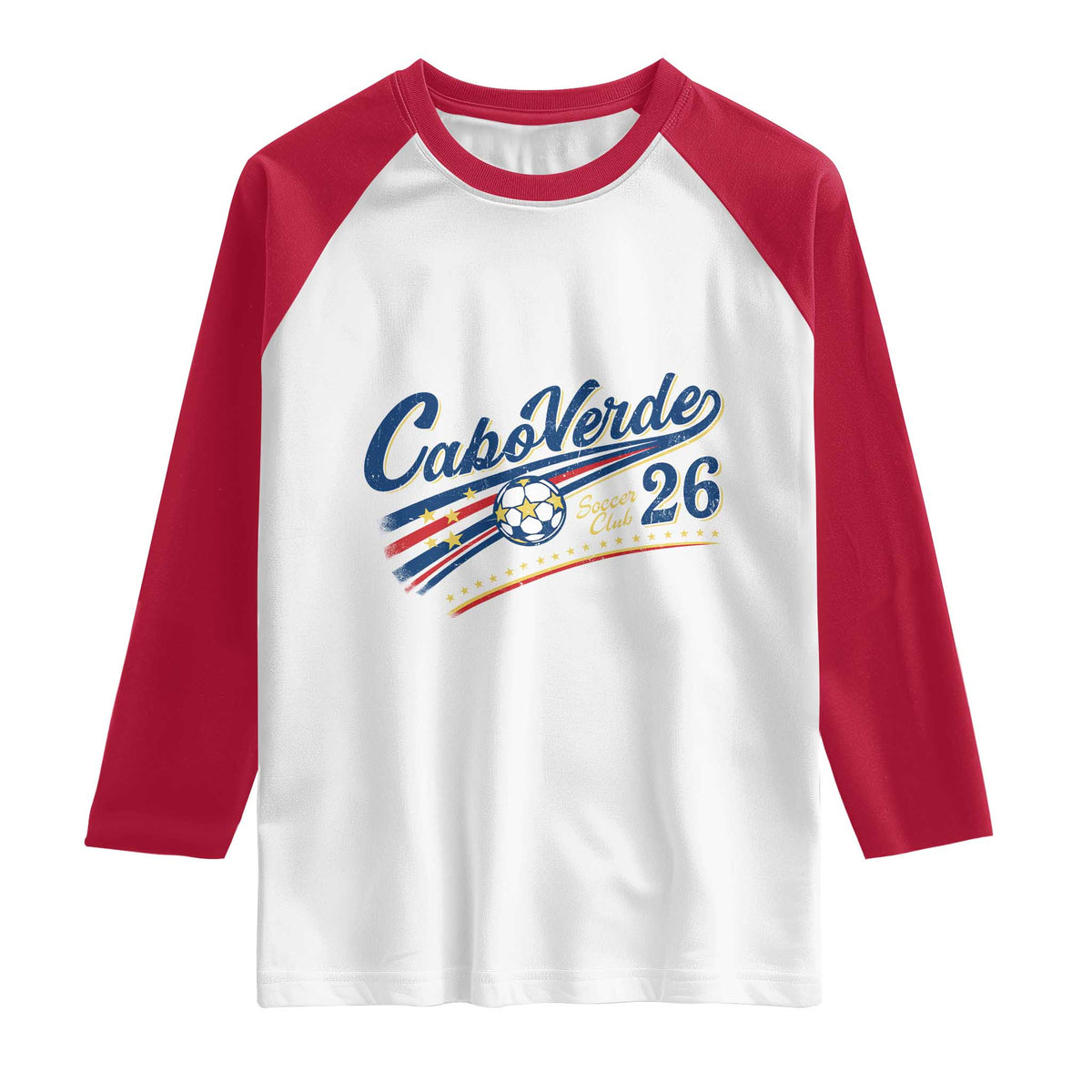 Cabo Verde Soccer Club 26 National Pride Raglan Shirt Cape Verde Football Fans Retro Sporty Est. 2026