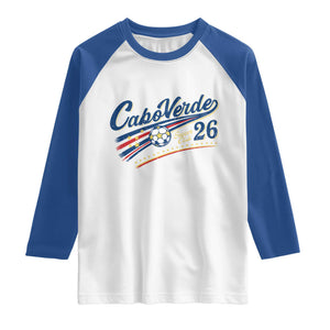 Cabo Verde Soccer Club 26 National Pride Raglan Shirt Cape Verde Football Fans Retro Sporty Est. 2026 TS02 White Royal Print Your Wear