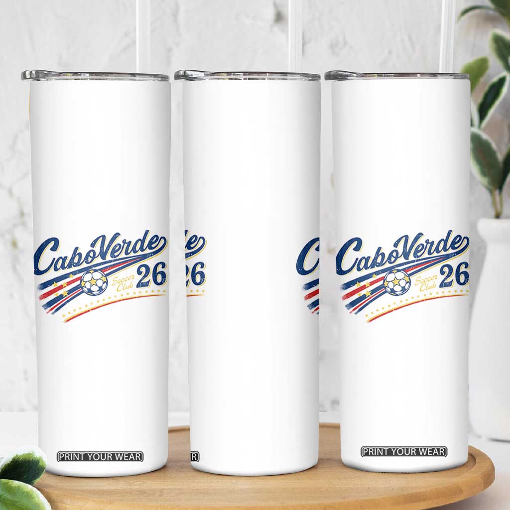 Cabo Verde Soccer Club 26 National Pride Skinny Tumbler Cape Verde Football Fans Retro Sporty Est. 2026 TS02 Print Your Wear