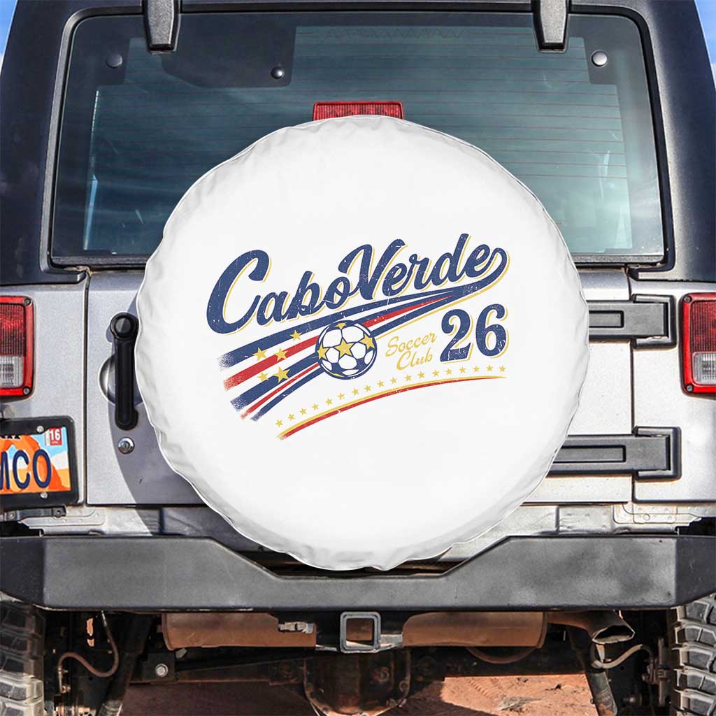 Cabo Verde Soccer Club 26 National Pride Spare Tire Cover Cape Verde Football Fans Retro Sporty Est. 2026 TS02 No hole White Print Your Wear