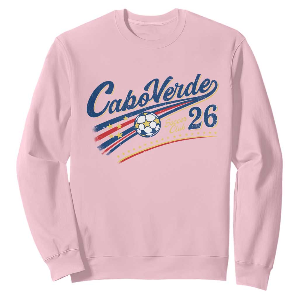 Cabo Verde Soccer Club 26 National Pride Sweatshirt Cape Verde Football Fans Retro Sporty Est. 2026 TS02 Light Pink Print Your Wear