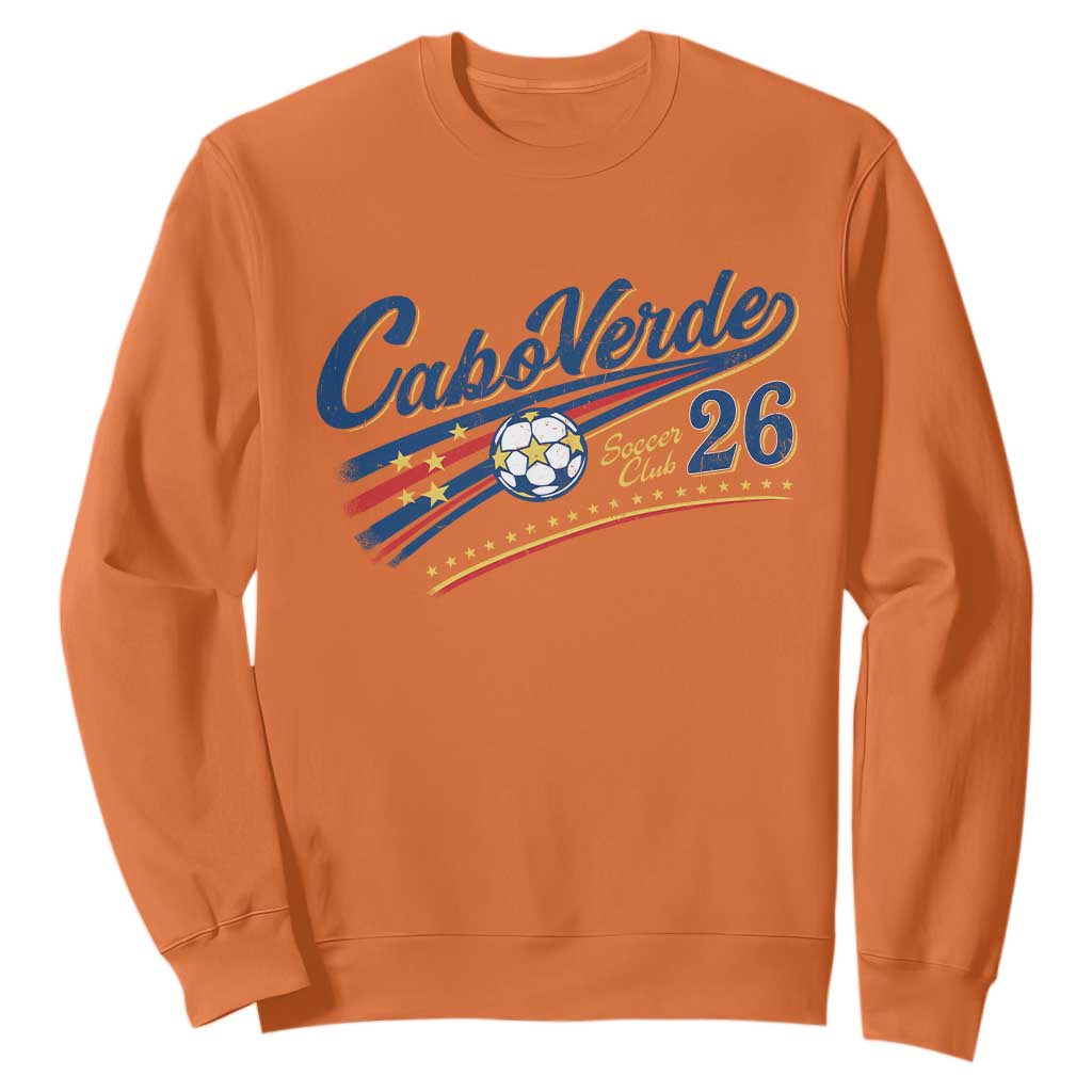 Cabo Verde Soccer Club 26 National Pride Sweatshirt Cape Verde Football Fans Retro Sporty Est. 2026 TS02 Orange Print Your Wear