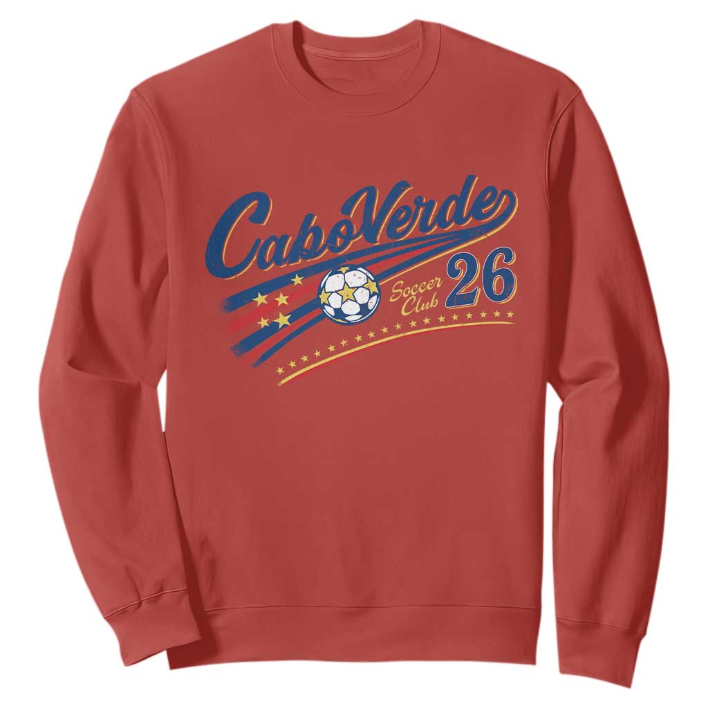 Cabo Verde Soccer Club 26 National Pride Sweatshirt Cape Verde Football Fans Retro Sporty Est. 2026 TS02 Red Print Your Wear