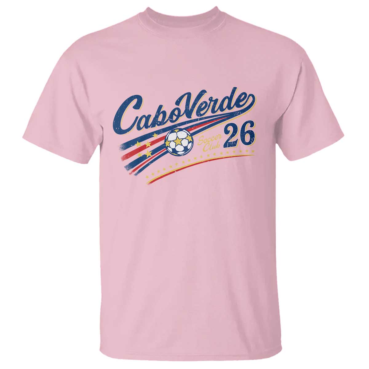 Cabo Verde Soccer Club 26 National Pride T Shirt Cape Verde Football Fans Retro Sporty Est. 2026 TS02 Light Pink Print Your Wear