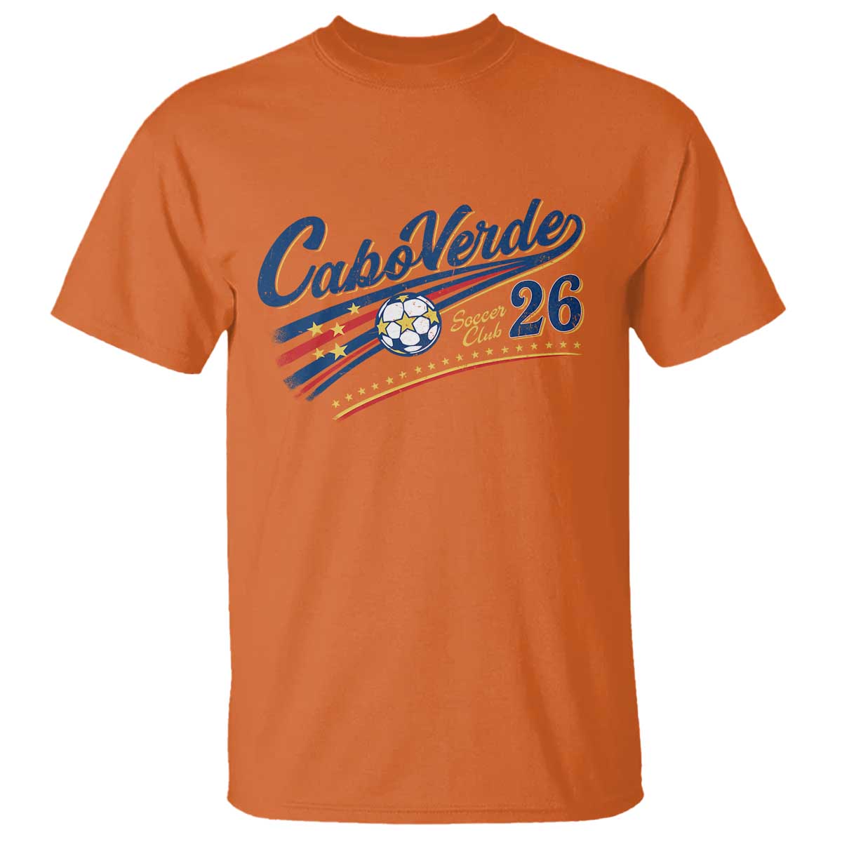 Cabo Verde Soccer Club 26 National Pride T Shirt Cape Verde Football Fans Retro Sporty Est. 2026 TS02 Orange Print Your Wear