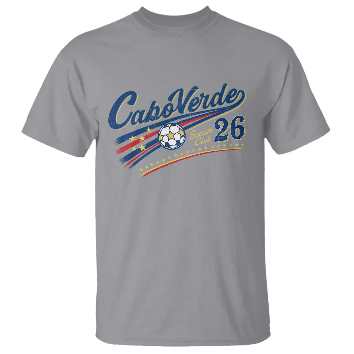 Cabo Verde Soccer Club 26 National Pride T Shirt Cape Verde Football Fans Retro Sporty Est. 2026 TS02 Sport Gray Print Your Wear