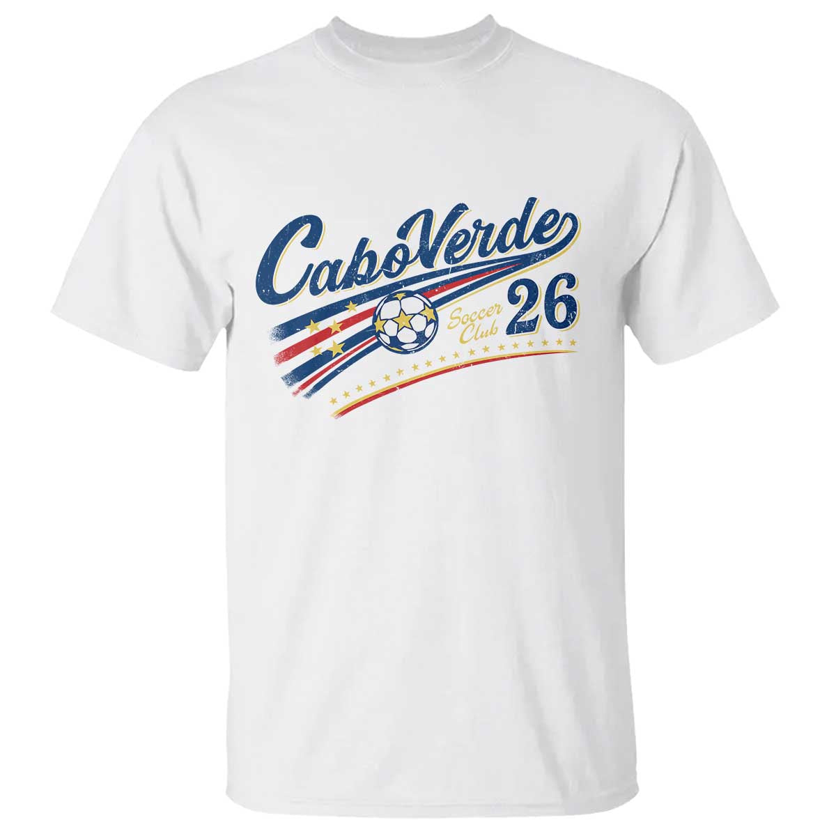 Cabo Verde Soccer Club 26 National Pride T Shirt Cape Verde Football Fans Retro Sporty Est. 2026 TS02 White Print Your Wear