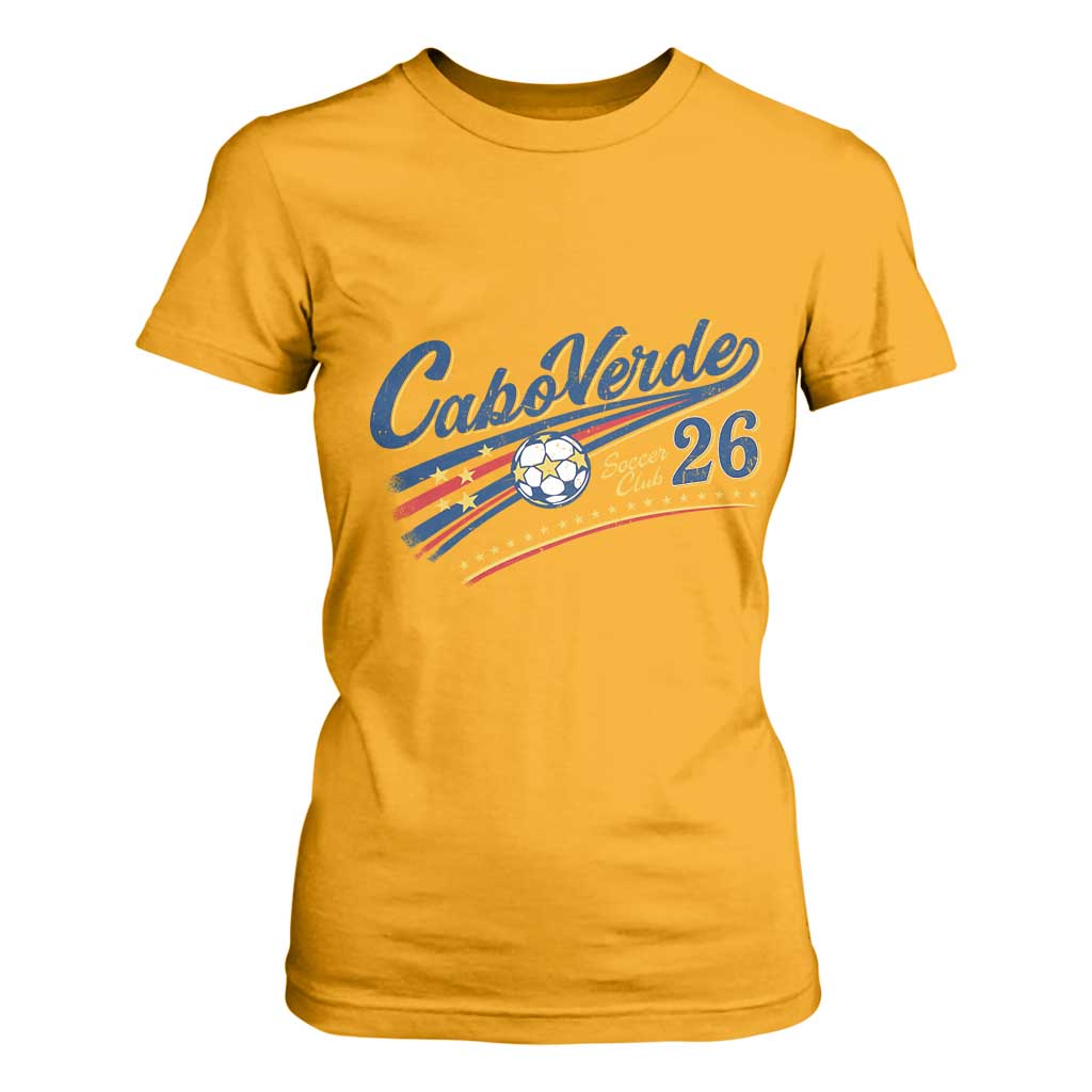 Cabo Verde Soccer Club 26 National Pride T Shirt For Women Cape Verde Football Fans Retro Sporty Est. 2026