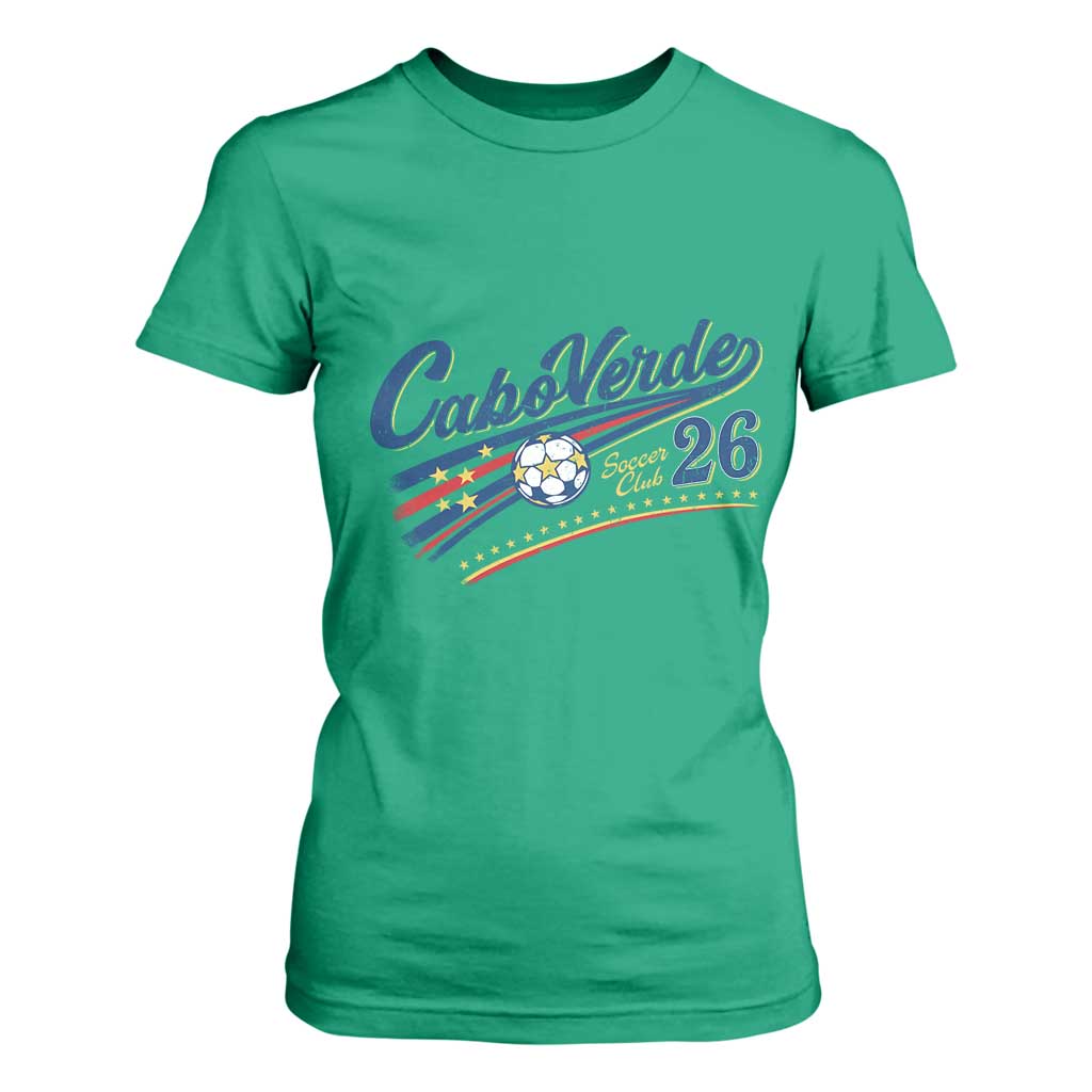 Cabo Verde Soccer Club 26 National Pride T Shirt For Women Cape Verde Football Fans Retro Sporty Est. 2026