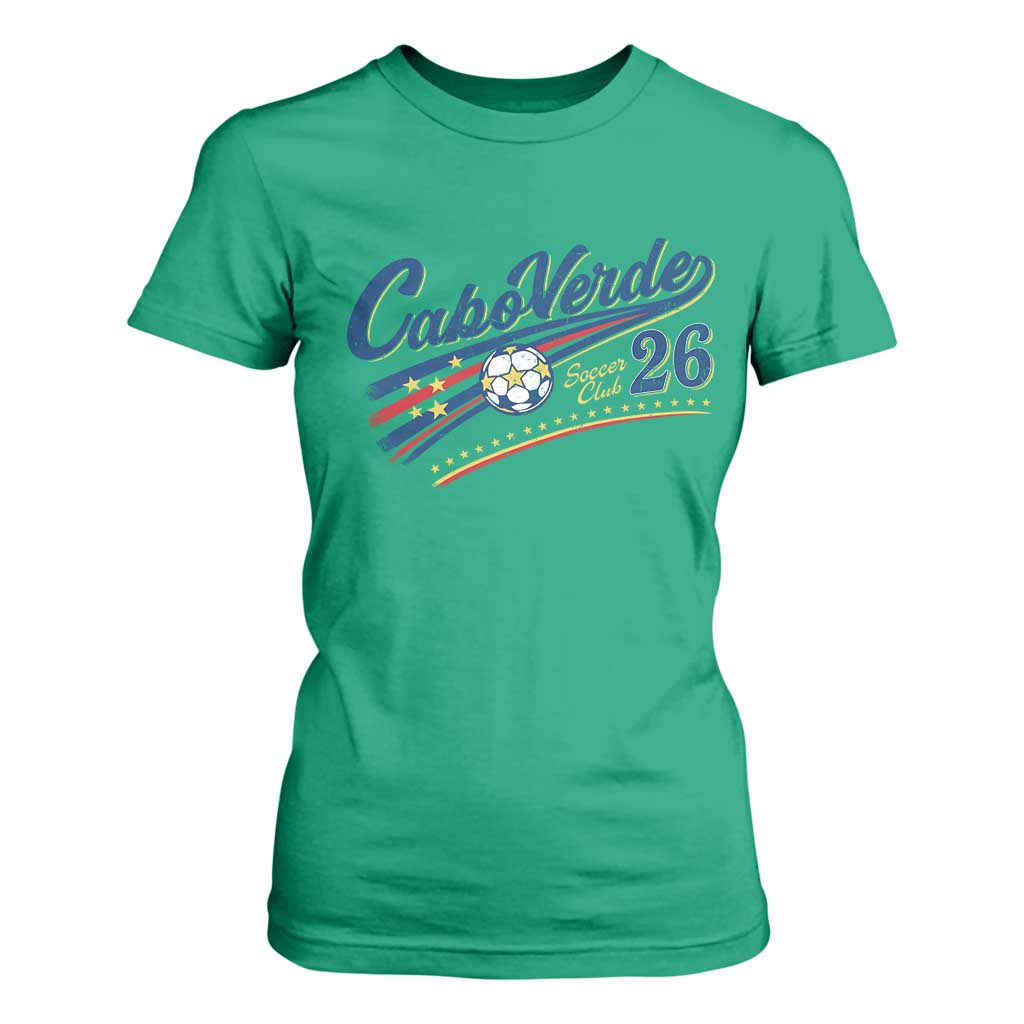 Cabo Verde Soccer Club 26 National Pride T Shirt For Women Cape Verde Football Fans Retro Sporty Est. 2026 TS02 Irish Green Print Your Wear