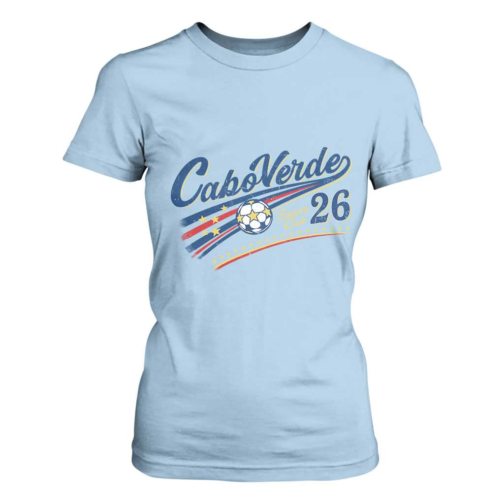 Cabo Verde Soccer Club 26 National Pride T Shirt For Women Cape Verde Football Fans Retro Sporty Est. 2026
