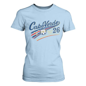 Cabo Verde Soccer Club 26 National Pride T Shirt For Women Cape Verde Football Fans Retro Sporty Est. 2026 TS02 Light Blue Print Your Wear