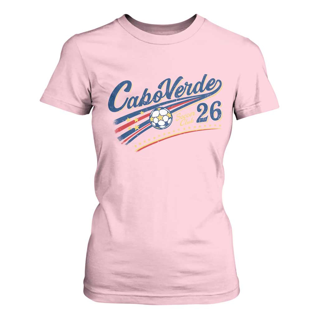 Cabo Verde Soccer Club 26 National Pride T Shirt For Women Cape Verde Football Fans Retro Sporty Est. 2026 TS02 Light Pink Print Your Wear