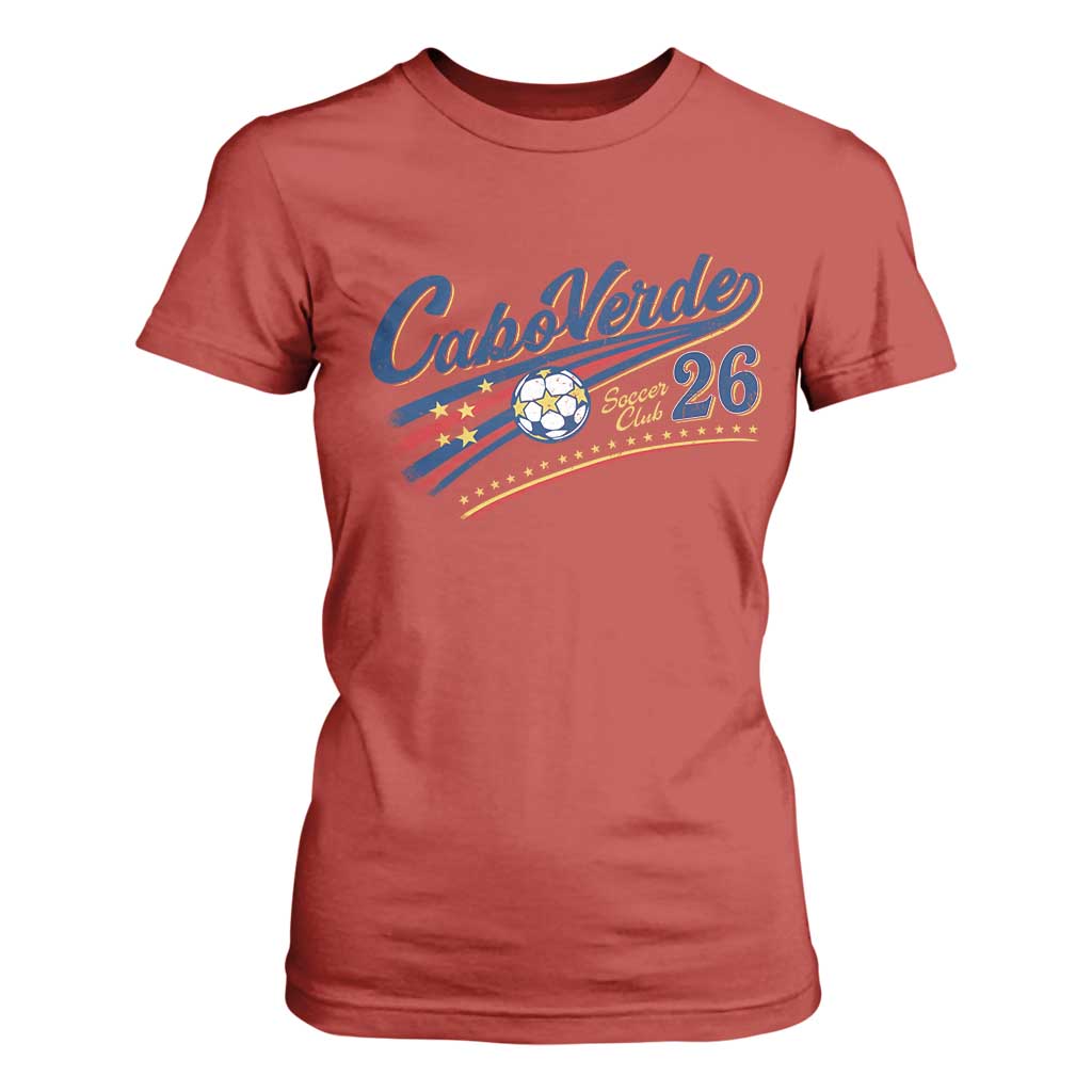 Cabo Verde Soccer Club 26 National Pride T Shirt For Women Cape Verde Football Fans Retro Sporty Est. 2026 TS02 Red Print Your Wear