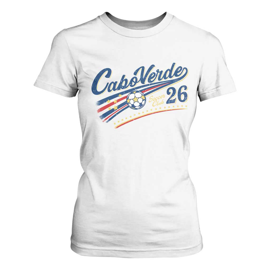 Cabo Verde Soccer Club 26 National Pride T Shirt For Women Cape Verde Football Fans Retro Sporty Est. 2026 TS02 White Print Your Wear