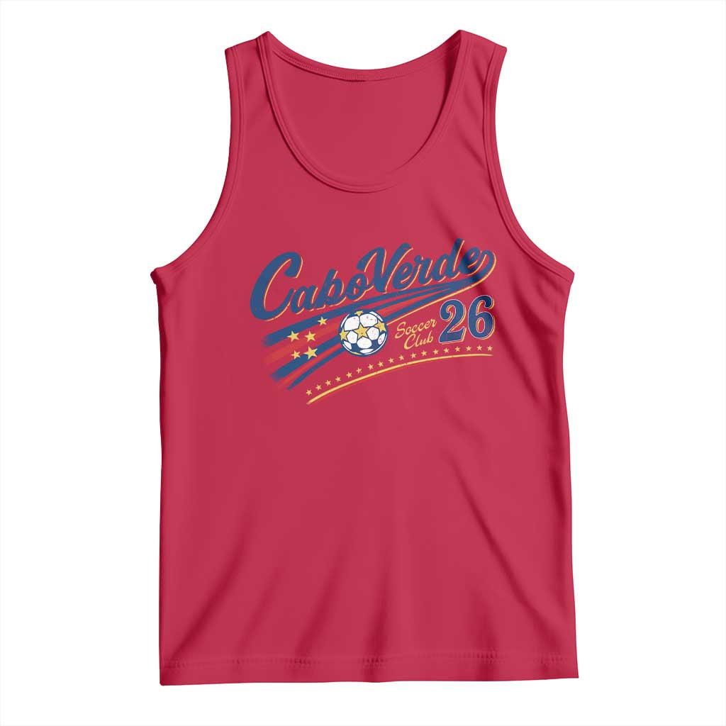 Cabo Verde Soccer Club 26 National Pride Tank Top Cape Verde Football Fans Retro Sporty Est. 2026 TS02 Red Print Your Wear