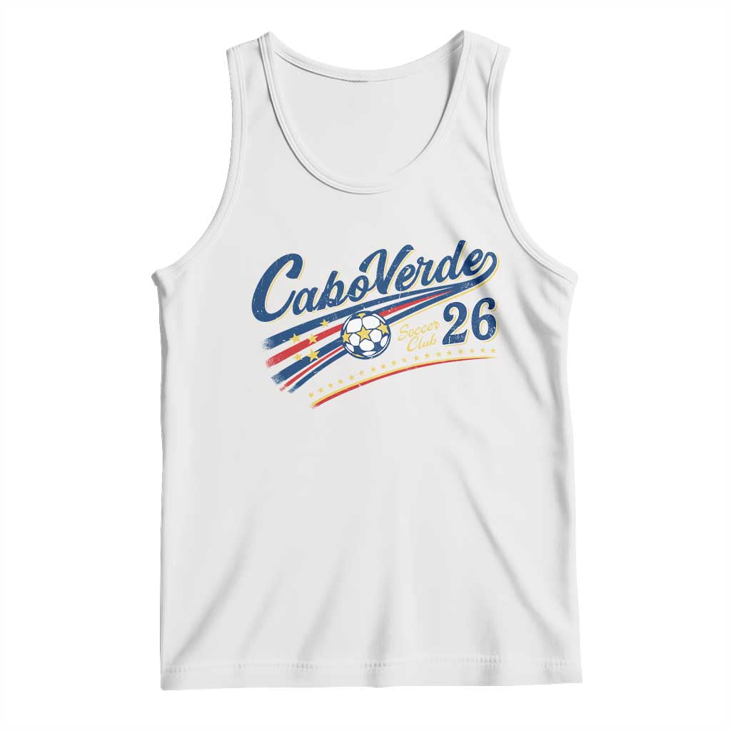 Cabo Verde Soccer Club 26 National Pride Tank Top Cape Verde Football Fans Retro Sporty Est. 2026 TS02 White Print Your Wear