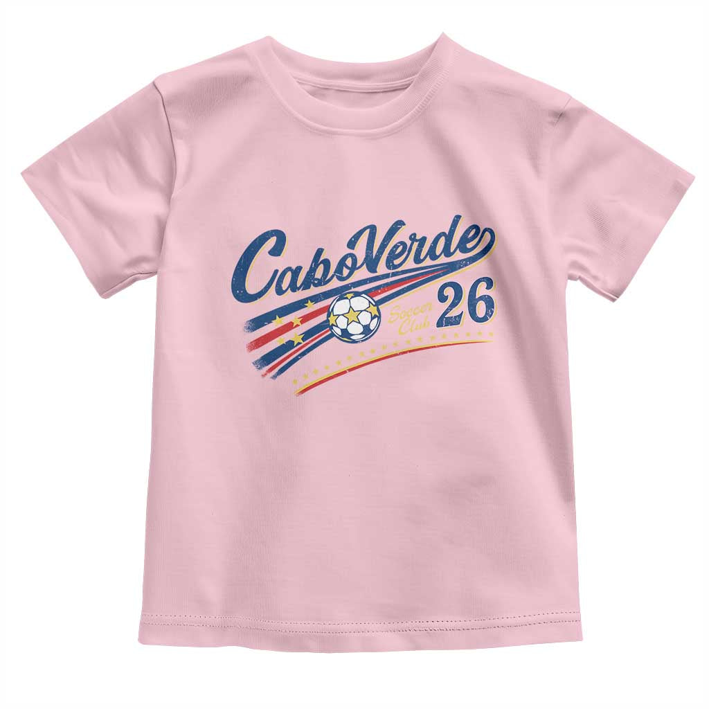 Cabo Verde Soccer Club 26 National Pride Toddler T Shirt Cape Verde Football Fans Retro Sporty Est. 2026 TS02 Light Pink Print Your Wear