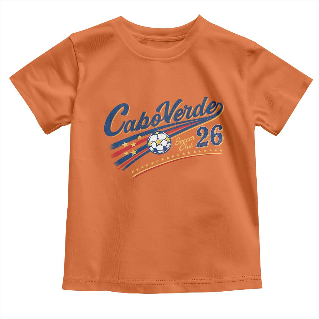 Cabo Verde Soccer Club 26 National Pride Toddler T Shirt Cape Verde Football Fans Retro Sporty Est. 2026 TS02 Orange Print Your Wear