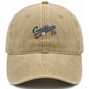Cabo Verde Soccer Club 26 National Pride Washed Cotton Baseball Cap Cape Verde Football Fans Retro Sporty Est. 2026