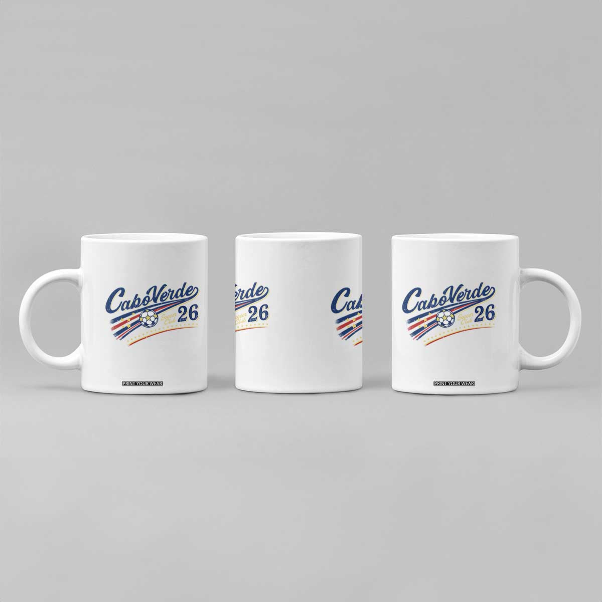 Cabo Verde Soccer Club 26 National Pride Coffee Mug Cape Verde Football Fans Retro Sporty Est. 2026 TS02 Print Your Wear