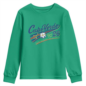 Cabo Verde Soccer Club 26 National Pride Youth Sweatshirt Cape Verde Football Fans Retro Sporty Est. 2026 TS02 Irish Green Print Your Wear