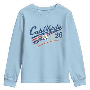 Cabo Verde Soccer Club 26 National Pride Youth Sweatshirt Cape Verde Football Fans Retro Sporty Est. 2026 TS02 Light Blue Print Your Wear