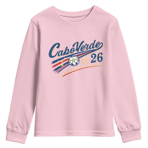 Cabo Verde Soccer Club 26 National Pride Youth Sweatshirt Cape Verde Football Fans Retro Sporty Est. 2026 TS02 Light Pink Print Your Wear