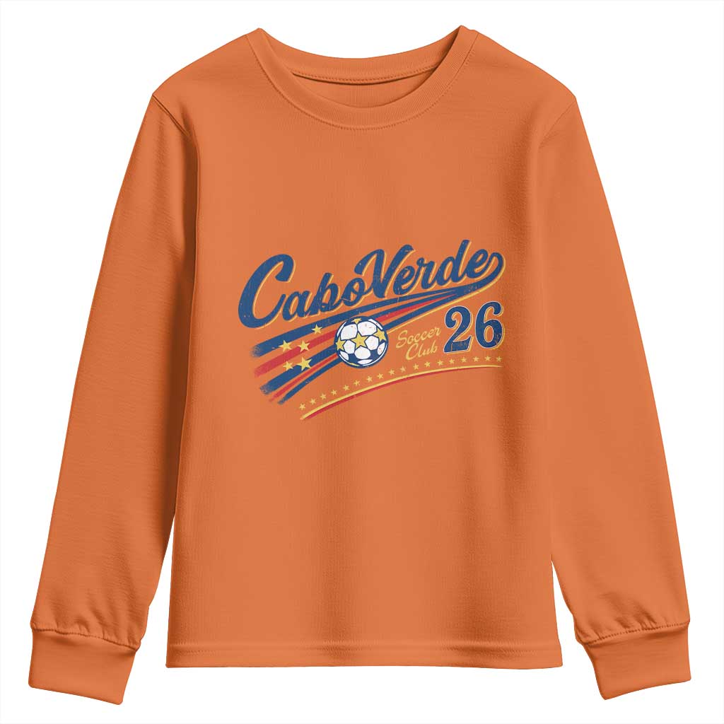 Cabo Verde Soccer Club 26 National Pride Youth Sweatshirt Cape Verde Football Fans Retro Sporty Est. 2026