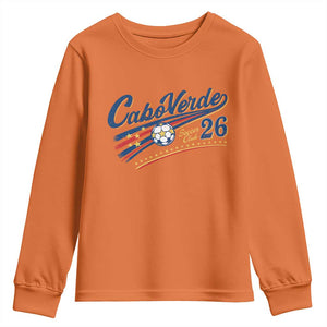 Cabo Verde Soccer Club 26 National Pride Youth Sweatshirt Cape Verde Football Fans Retro Sporty Est. 2026 TS02 Orange Print Your Wear