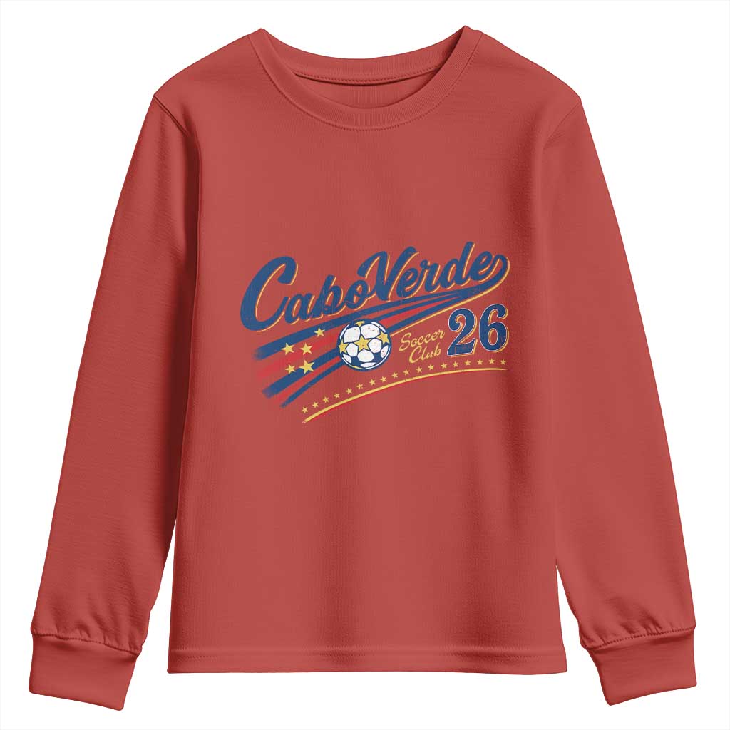 Cabo Verde Soccer Club 26 National Pride Youth Sweatshirt Cape Verde Football Fans Retro Sporty Est. 2026