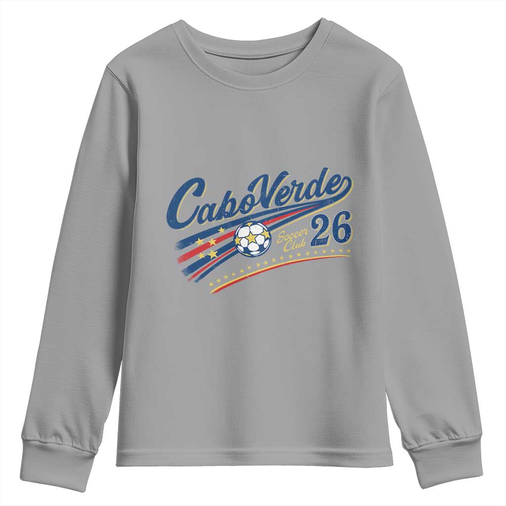 Cabo Verde Soccer Club 26 National Pride Youth Sweatshirt Cape Verde Football Fans Retro Sporty Est. 2026