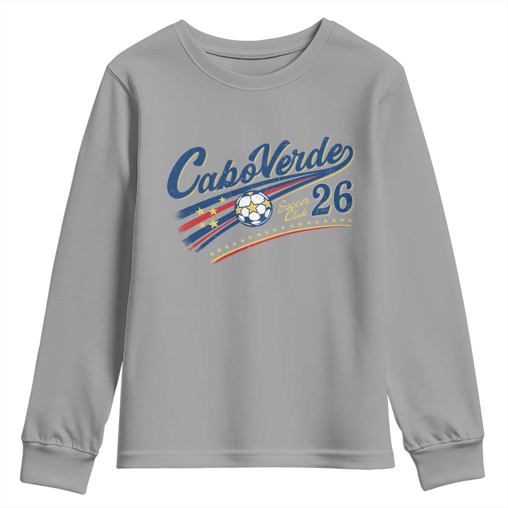 Cabo Verde Soccer Club 26 National Pride Youth Sweatshirt Cape Verde Football Fans Retro Sporty Est. 2026 TS02 Sport Gray Print Your Wear