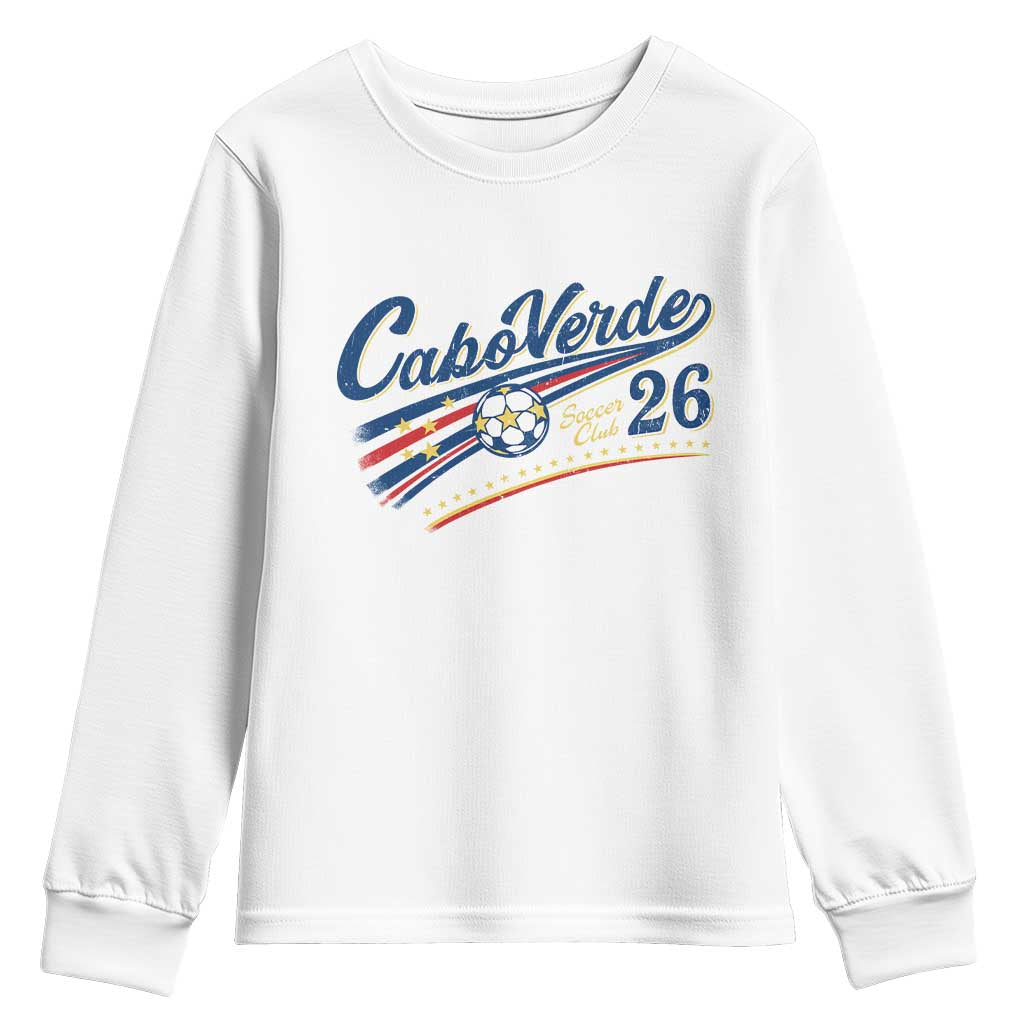 Cabo Verde Soccer Club 26 National Pride Youth Sweatshirt Cape Verde Football Fans Retro Sporty Est. 2026 TS02 White Print Your Wear