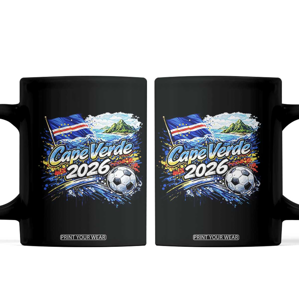 Cape Verde Soccer 2026 Island Flag Coffee Mug Cabo Verde Football Team Fans Tropical Pride Gift TS02 Black Print Your Wear