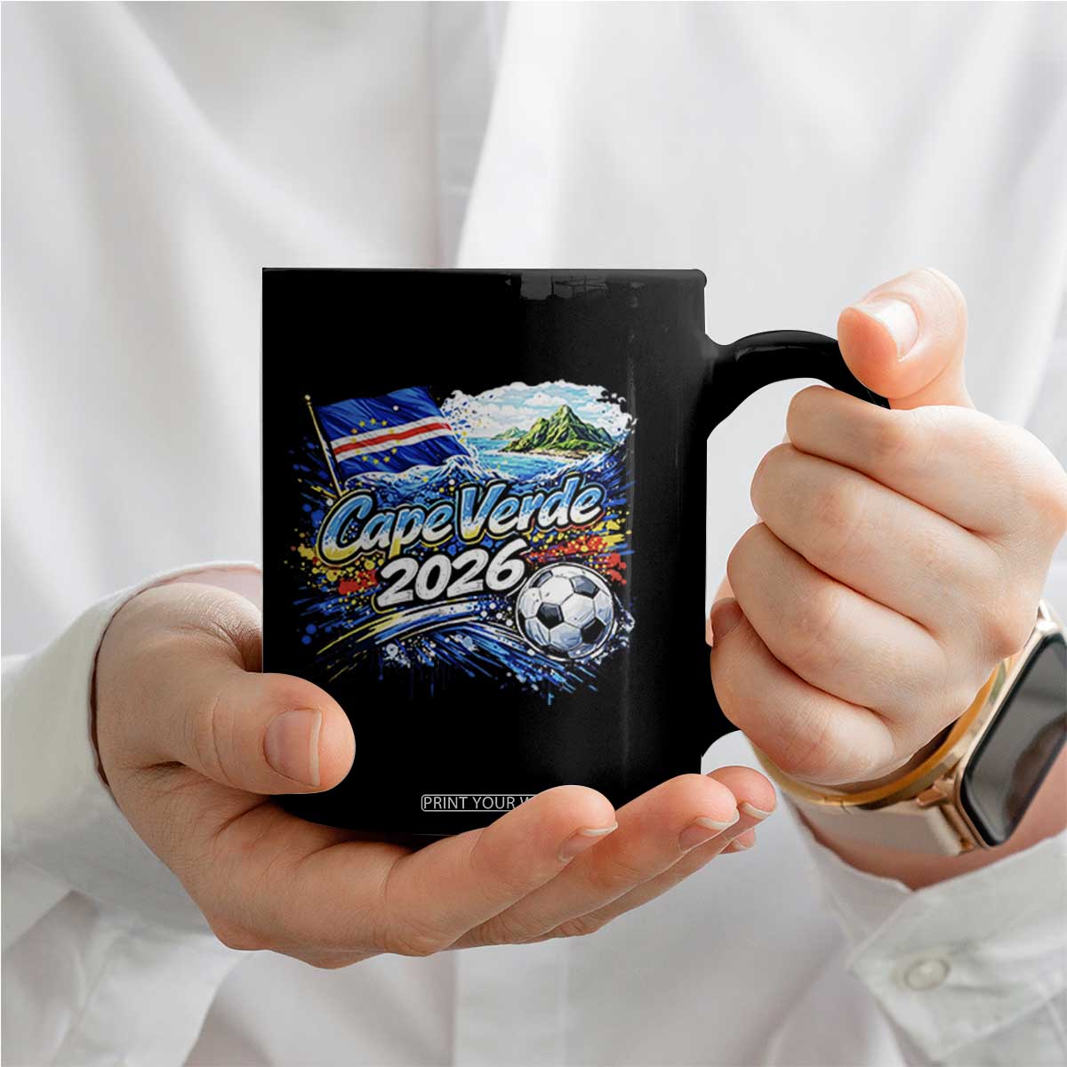 Cape Verde Soccer 2026 Island Flag Coffee Mug Cabo Verde Football Team Fans Tropical Pride Gift TS02 Print Your Wear