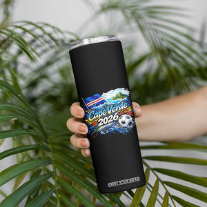 Cape Verde Soccer 2026 Island Flag Skinny Tumbler Cabo Verde Football Team Fans Tropical Pride Gift TS02 Print Your Wear
