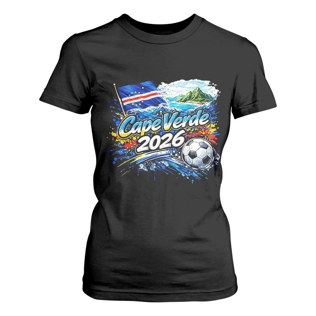 Cape Verde Soccer 2026 Island Flag T Shirt For Women Cabo Verde Football Team Fans Tropical Pride Gift